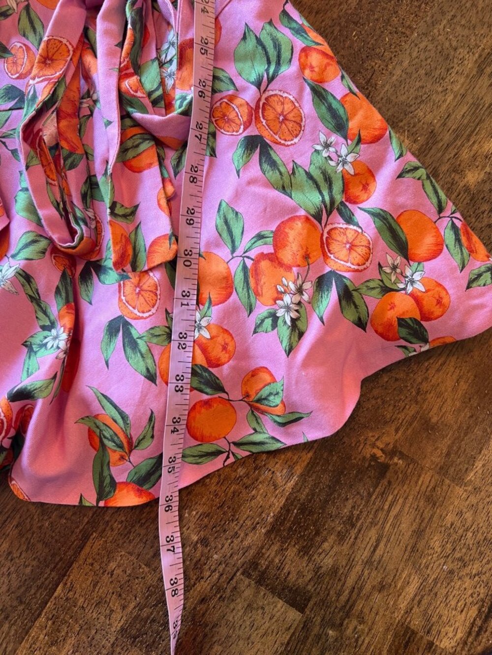 Finders Keepers Aranciata Orange Print Wrap Dress Mini Ruffle Puff Short Sleeve - Picture 9 of 11